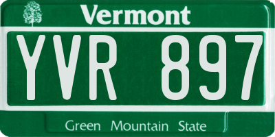 VT license plate YVR897