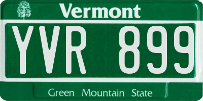 VT license plate YVR899