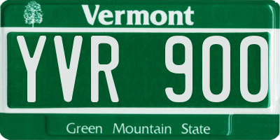 VT license plate YVR900