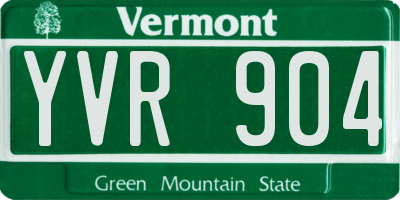 VT license plate YVR904