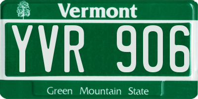VT license plate YVR906