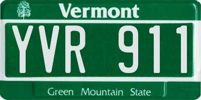 VT license plate YVR911