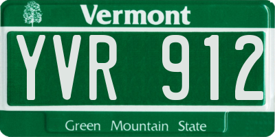 VT license plate YVR912