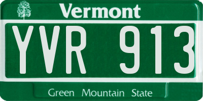 VT license plate YVR913