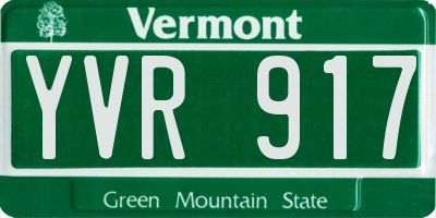 VT license plate YVR917