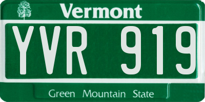 VT license plate YVR919
