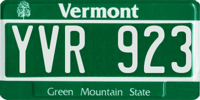 VT license plate YVR923