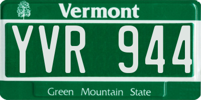 VT license plate YVR944