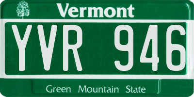 VT license plate YVR946