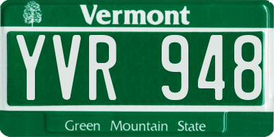 VT license plate YVR948