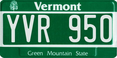 VT license plate YVR950
