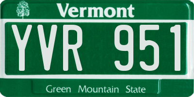 VT license plate YVR951