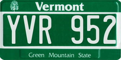 VT license plate YVR952