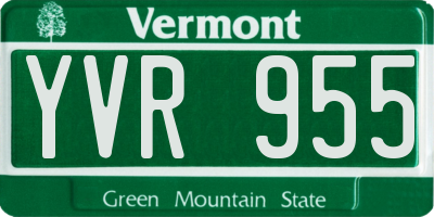 VT license plate YVR955