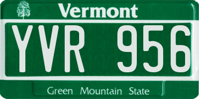 VT license plate YVR956