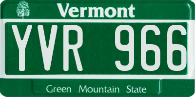 VT license plate YVR966