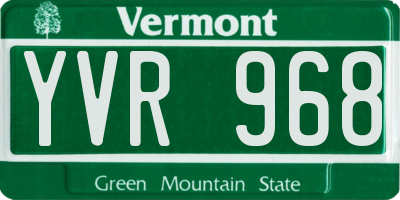 VT license plate YVR968