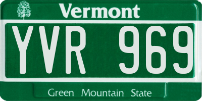 VT license plate YVR969