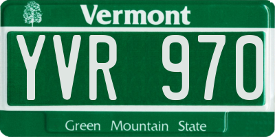 VT license plate YVR970