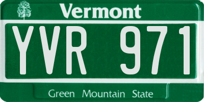 VT license plate YVR971