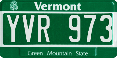 VT license plate YVR973