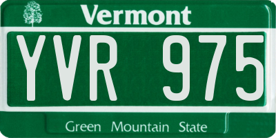 VT license plate YVR975