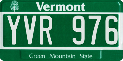 VT license plate YVR976