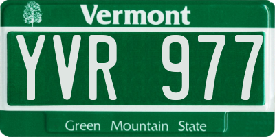 VT license plate YVR977