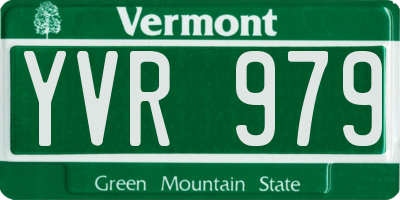 VT license plate YVR979