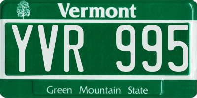 VT license plate YVR995