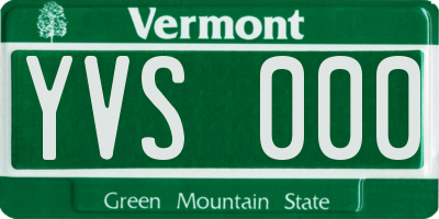 VT license plate YVS000