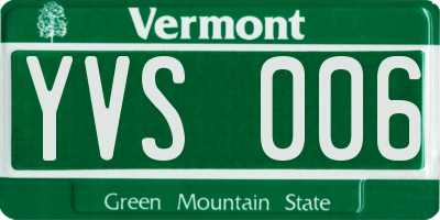 VT license plate YVS006