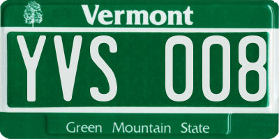 VT license plate YVS008