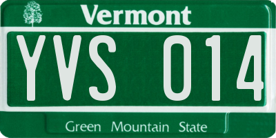 VT license plate YVS014