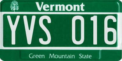VT license plate YVS016