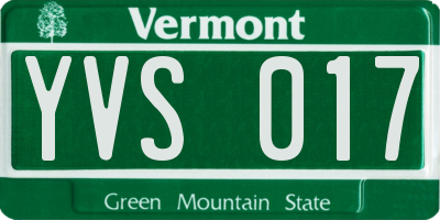 VT license plate YVS017