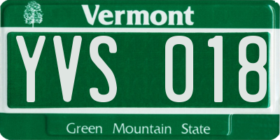 VT license plate YVS018