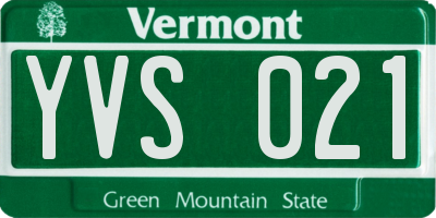 VT license plate YVS021