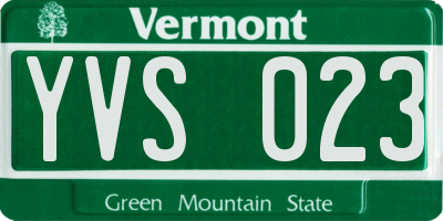 VT license plate YVS023