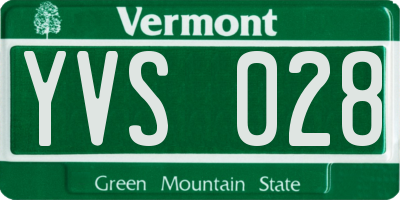 VT license plate YVS028
