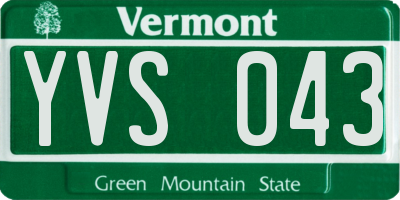 VT license plate YVS043