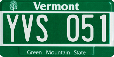 VT license plate YVS051
