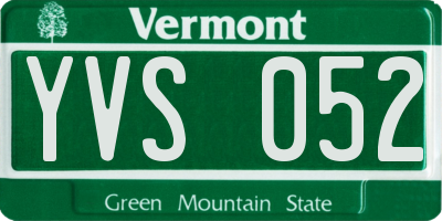 VT license plate YVS052