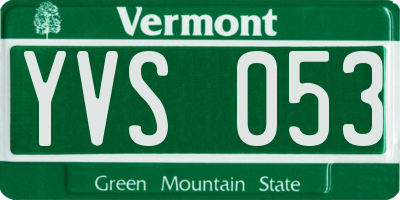 VT license plate YVS053