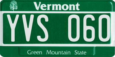 VT license plate YVS060