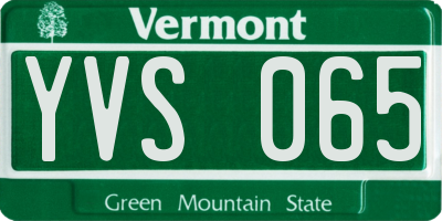 VT license plate YVS065