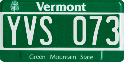 VT license plate YVS073