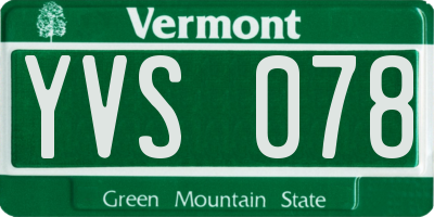 VT license plate YVS078