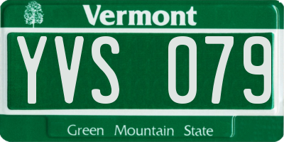 VT license plate YVS079