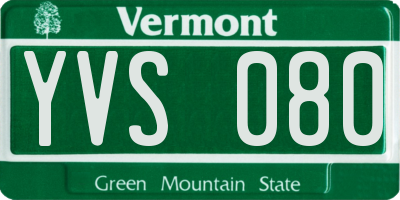 VT license plate YVS080